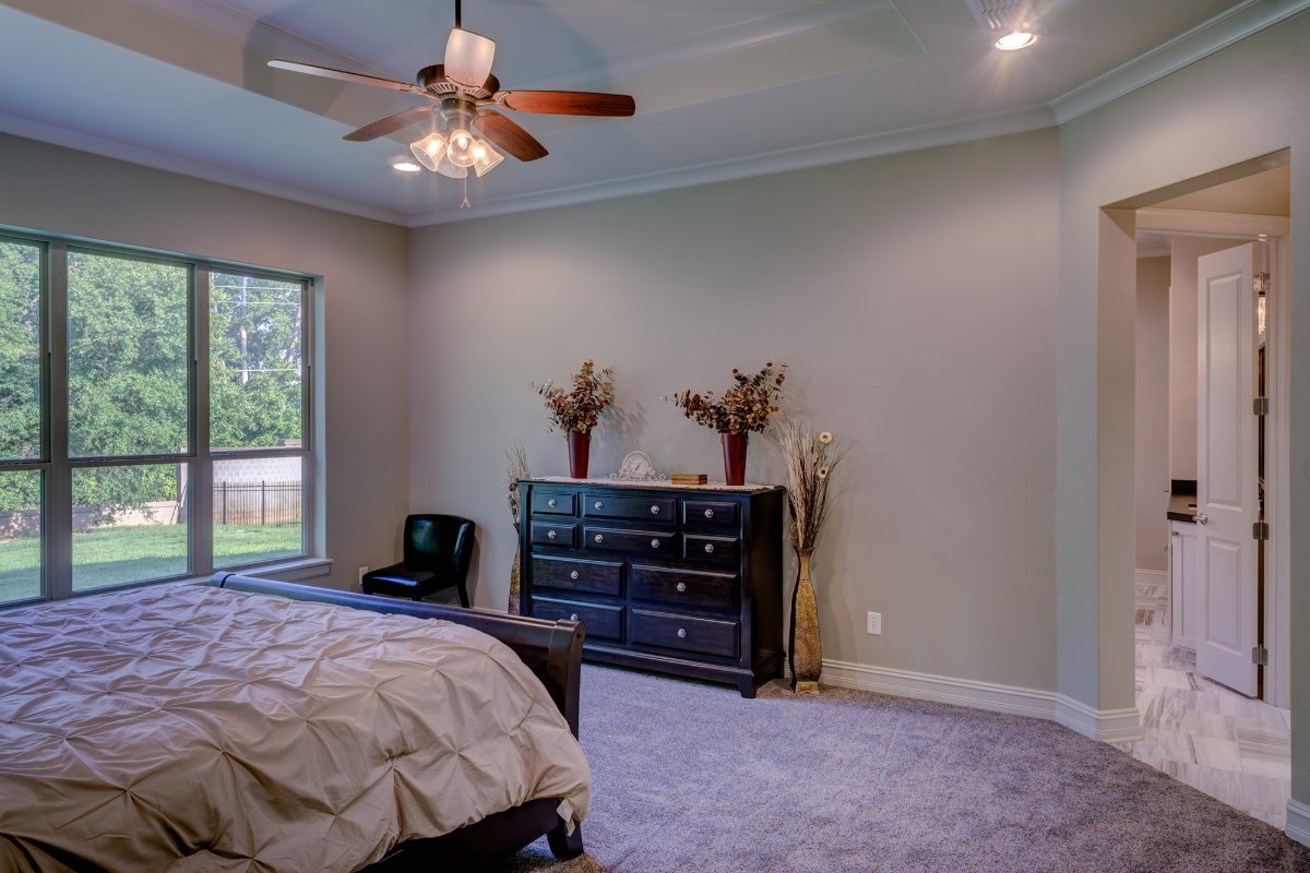 Bright freshly painted bedroom